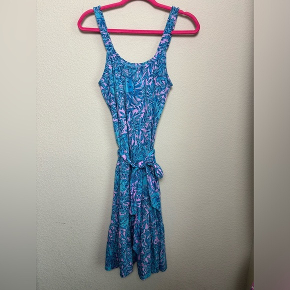 Lilly Pulitzer Collins Knee Length Midi Dress in Bermuda Blue You Grow Girl S - Picture 8 of 11